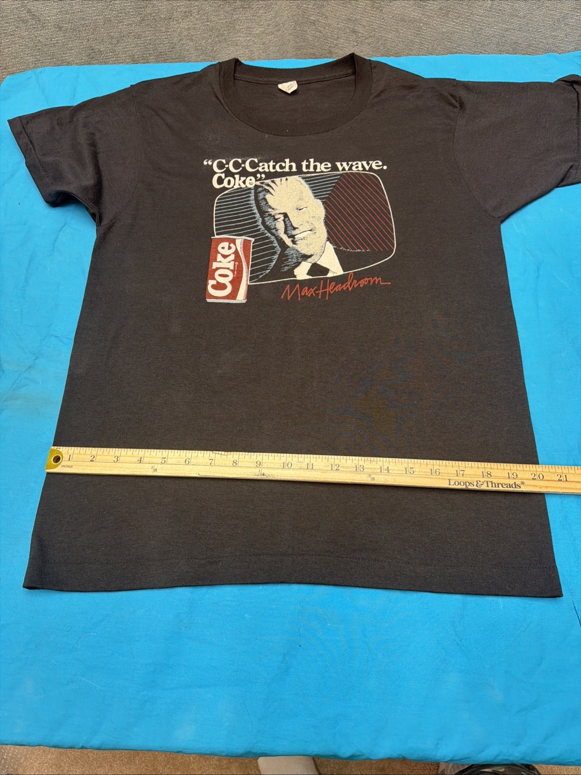 1987 Max Headroom Coca Cola Promo T Shirt Large Screen Stars USA Vintage Coke gallery