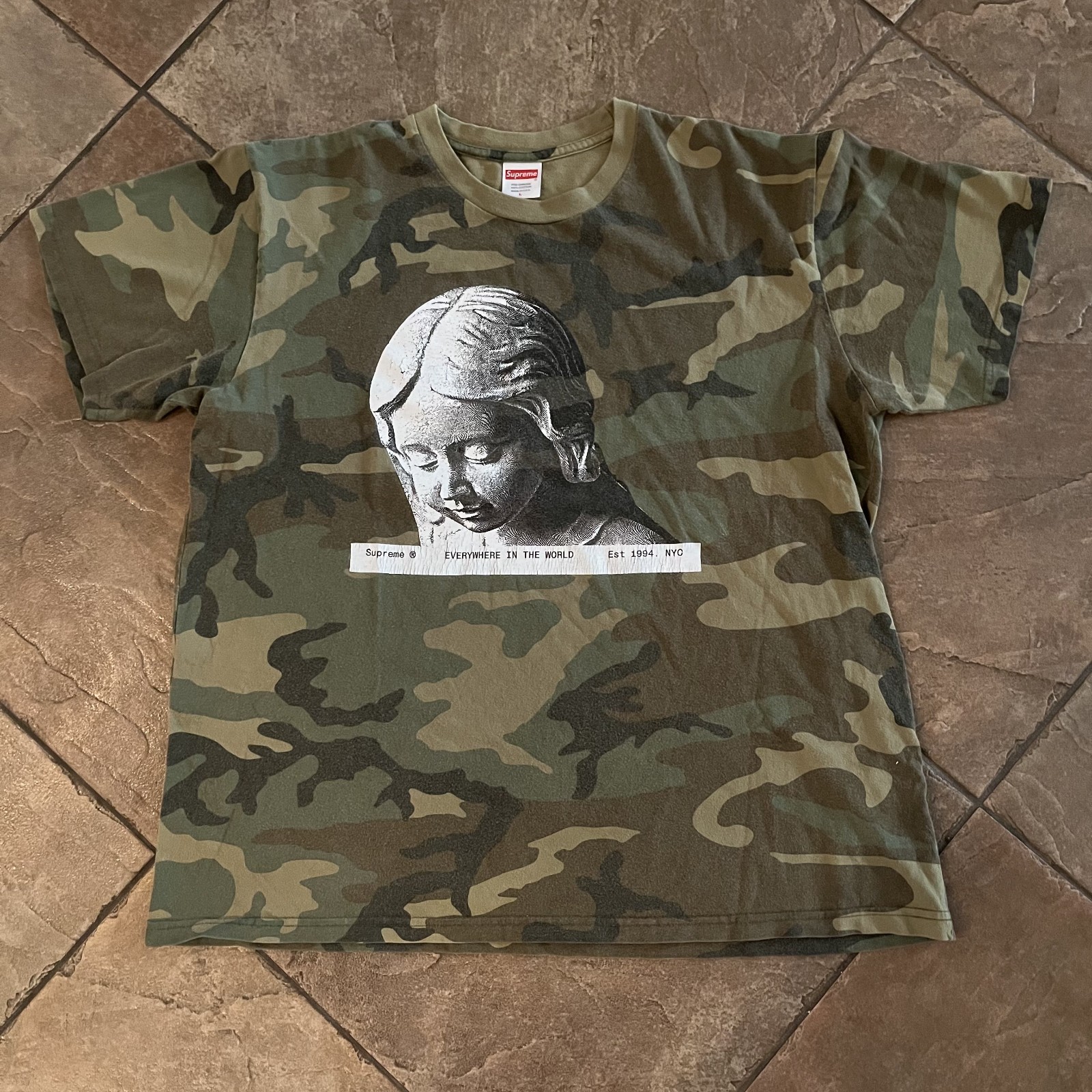 Supreme Everywhere Tee Woodland Camo Size L Mens T-Shirt FW20 Made in USA RARE gallery