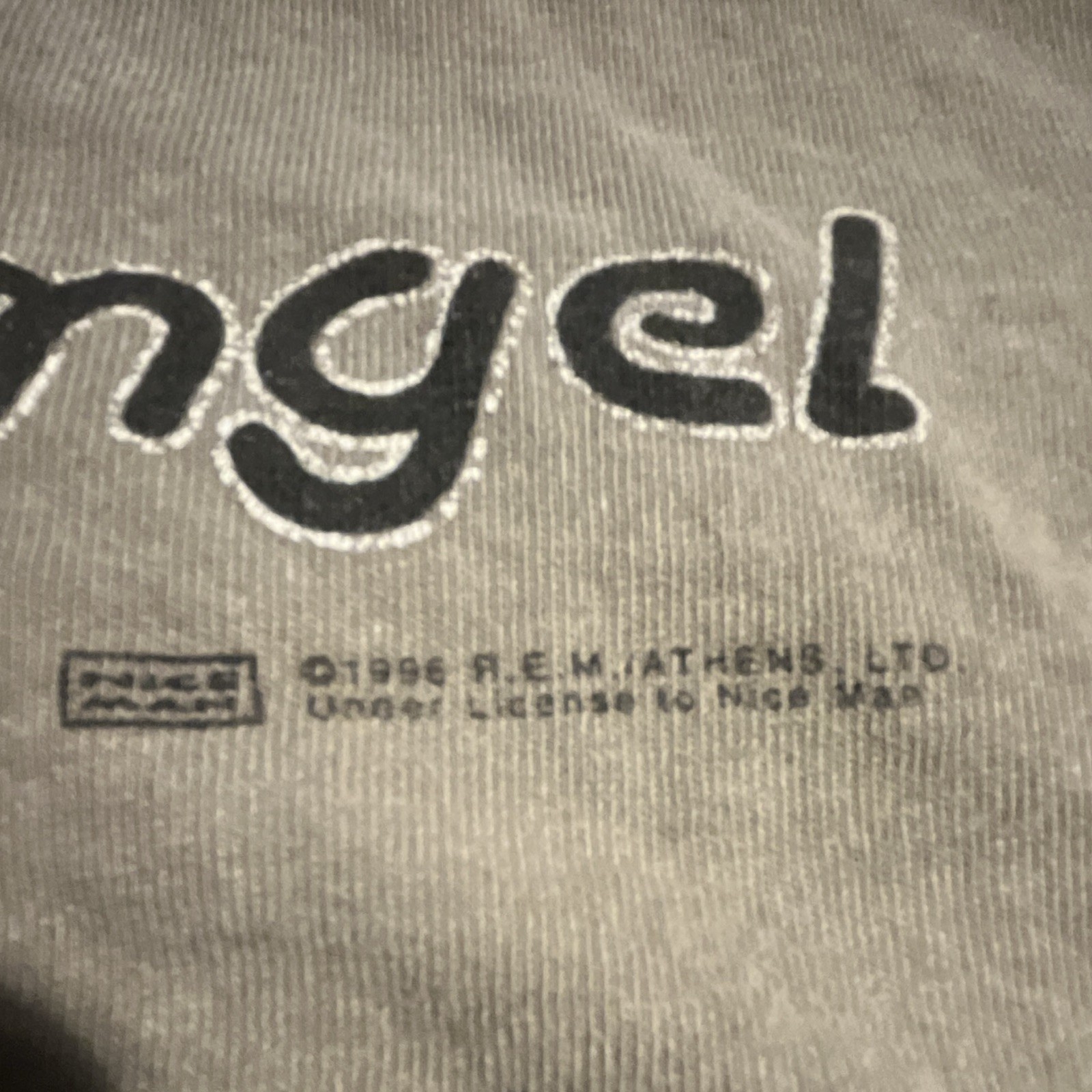 Vintage 1996 "I'm a Lil' Angel" Gray Graphic Tee Men's L Cotton Crew Neck gallery