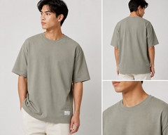 Public Supply Oversize Fit T-Shirt Men’s Large Silver Sage Green NWT Crew Neck