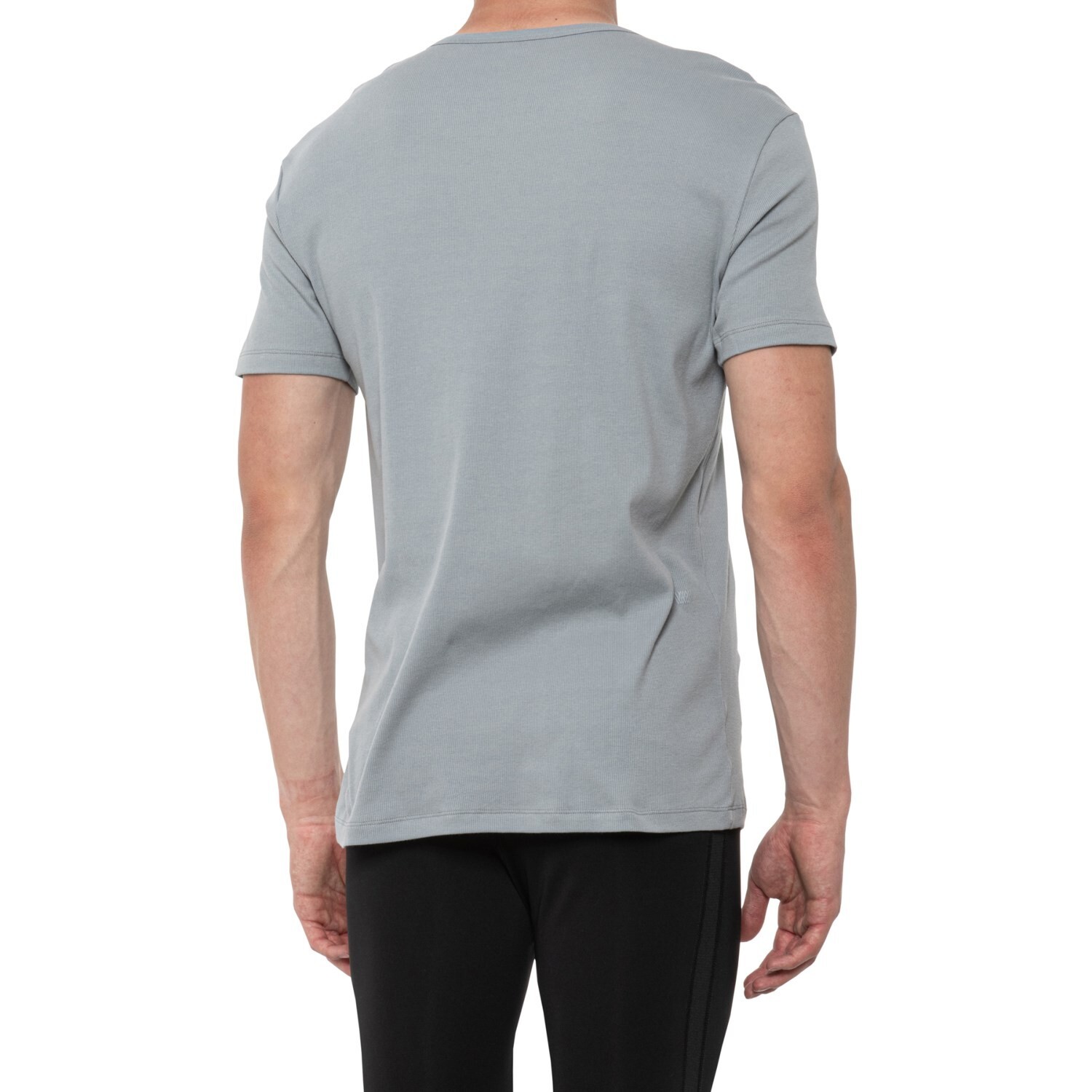 Mack Weldon Mens S Prime Cotton Nylon Blend Gray Ribbed Temp Control T-Shirt A3 gallery