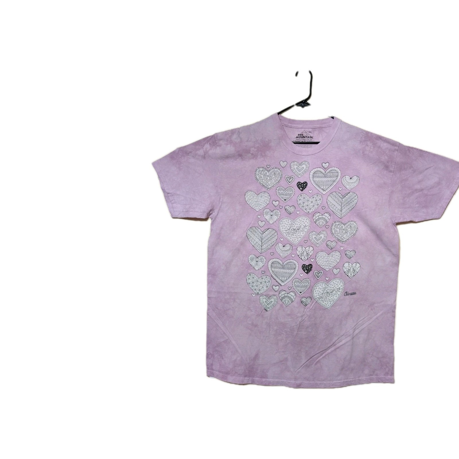 The Mountain Men's T-shirt Pink Colorwear Hearts Retired Logo 2XL #1508 NWOT gallery