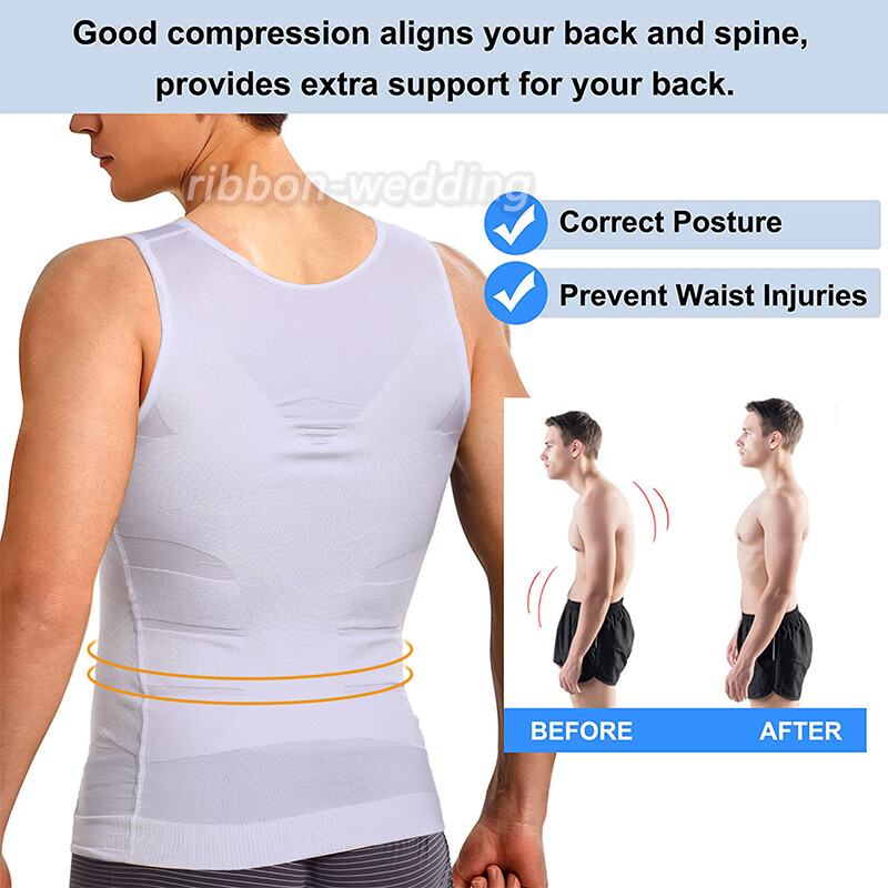 Men Slimming Body Shaper Belly Chest Moob Tummy Compression Vest Shirt Tank Top gallery