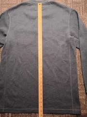 Duluth Trading Co Shirt Men’s Medium Burly Thermal Henley Waffle Knit Blue-Green