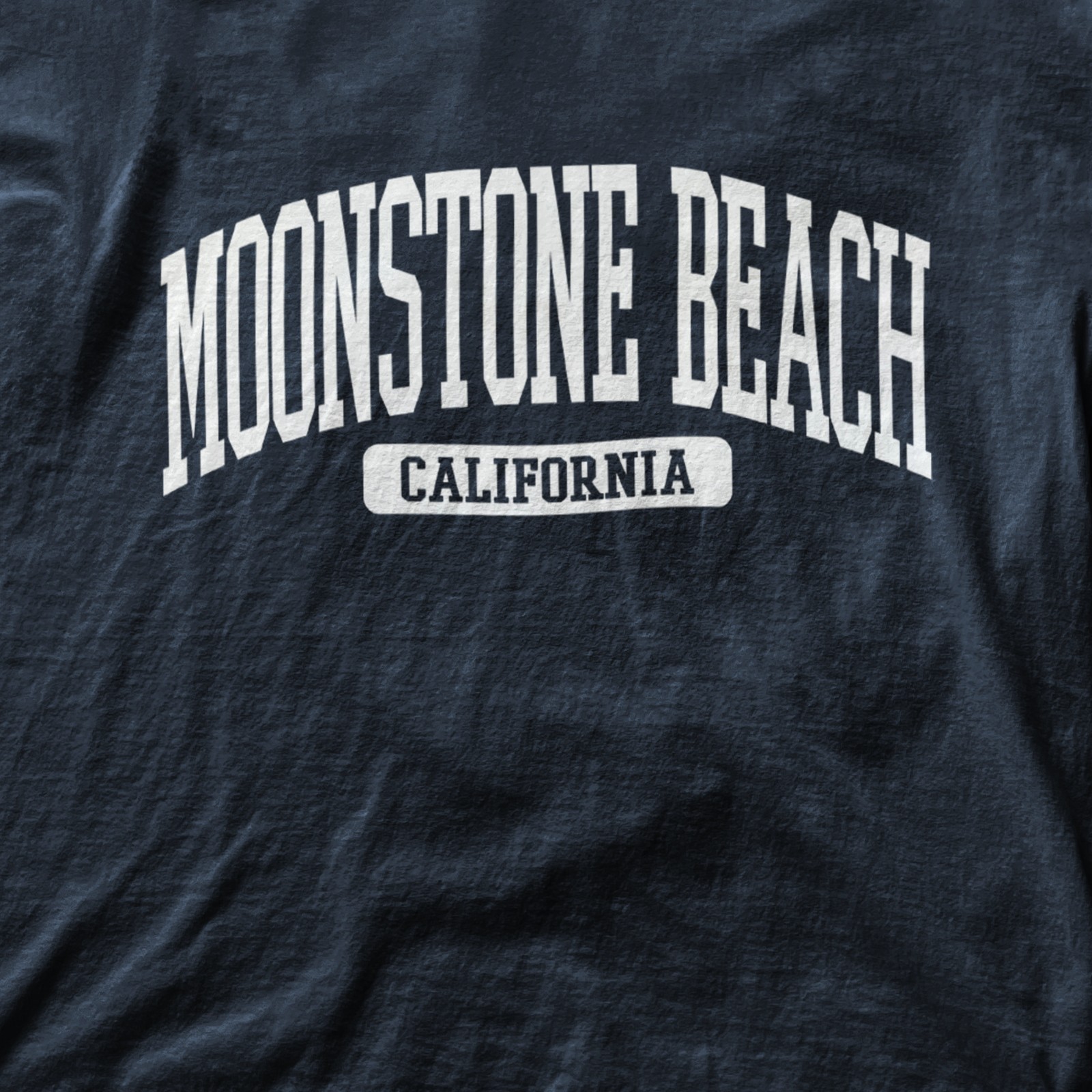 Moonstone Beach California Souvenir Beach, Retro, Vintage Navy Blue Tee gallery