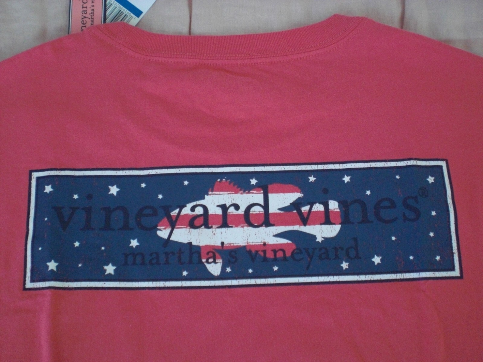 Vineyard Vines “Grouper Logo Box” S/S Pocket T-Shirt, NWT – L + XL – Jetty Red