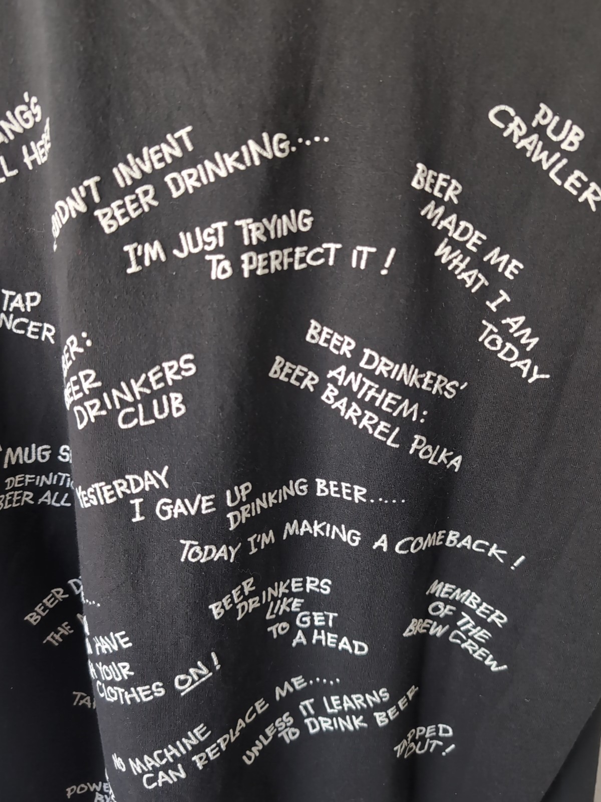 Vtg 90s This Is My Beer Drinking Shirt Black T Shirt XL 2 Sided Novelty Alcohol gallery