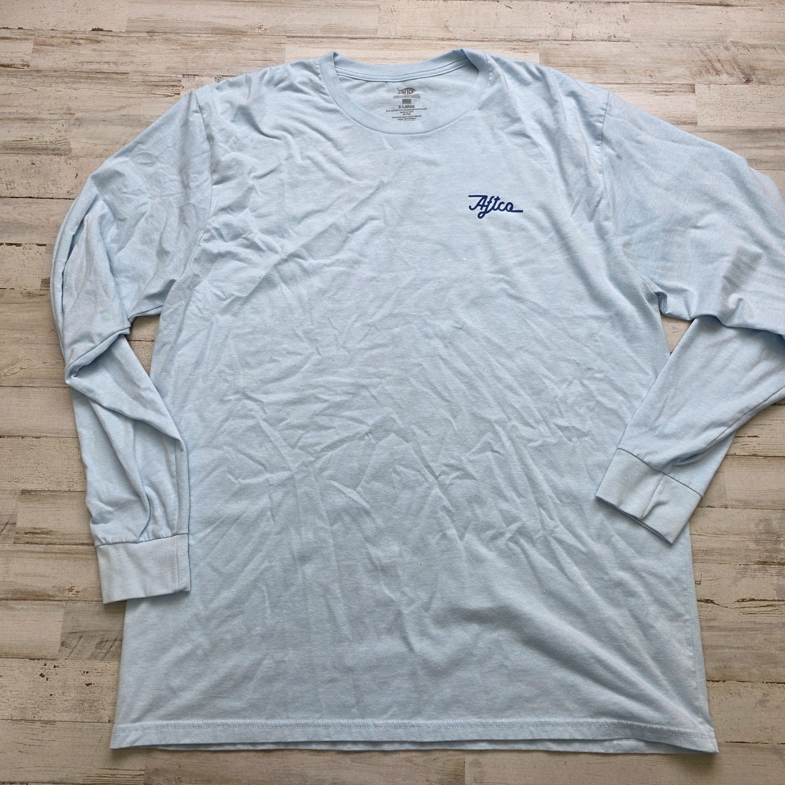 Aftco Performance Fishing Long Sleeve Men's XL Red/White/Blue Fish Logo gallery