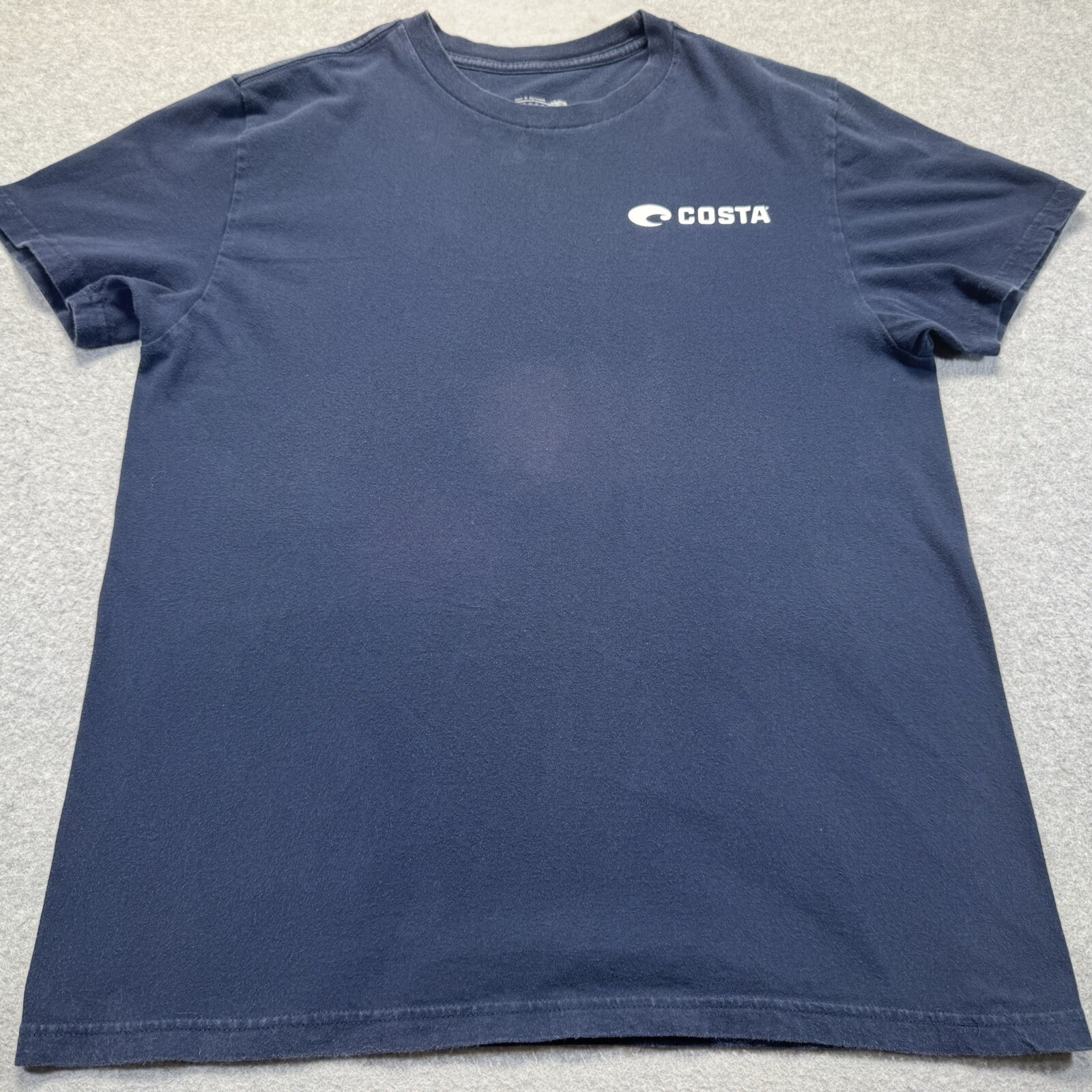 Costa Del Mar Shirt Adult Medium Navy Blue Fishing Sunglasses Hiking Faded Mens