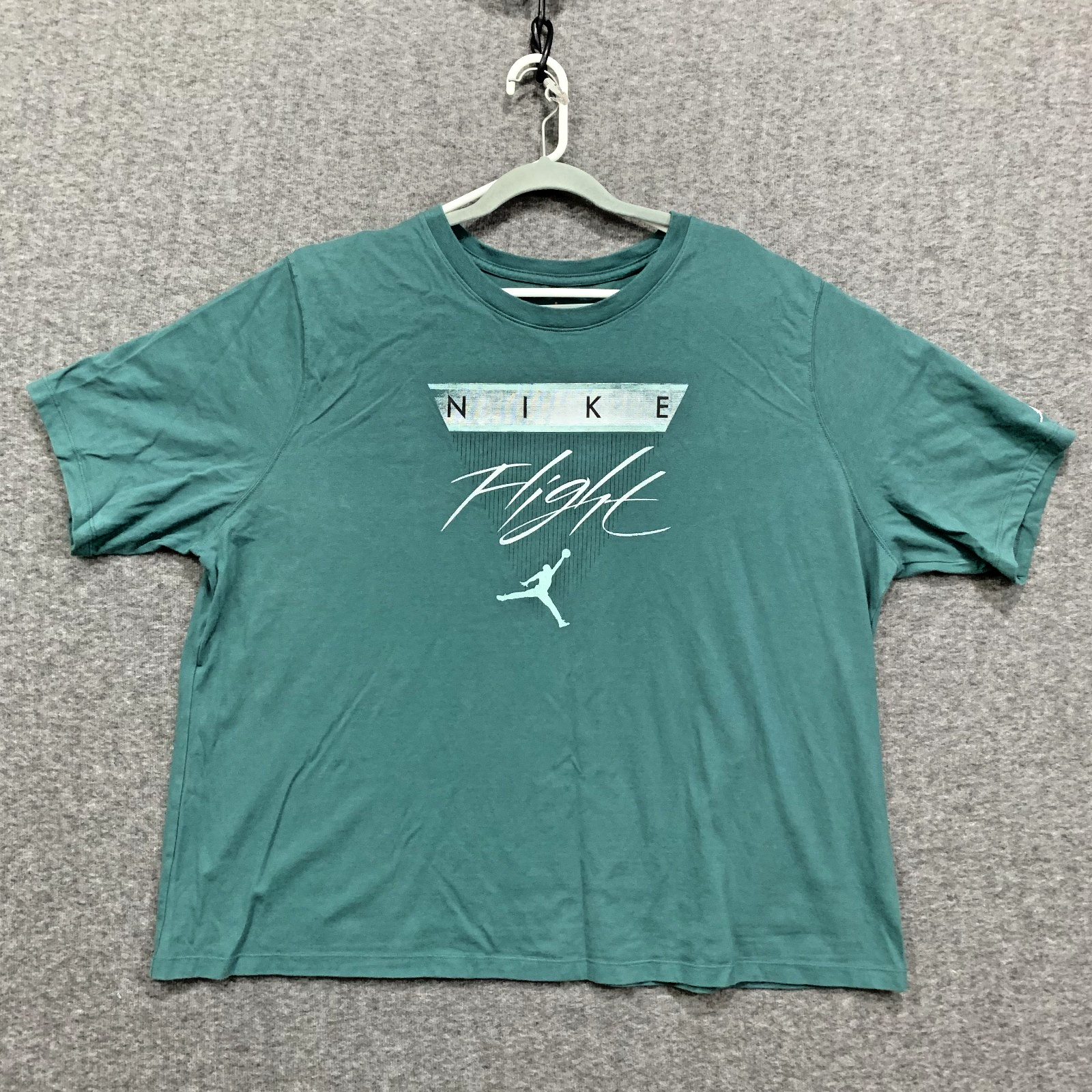 Nike Air Jordan Tee Shirt Mens 3XL Flight Jumpman Logo Teal Green Short Sleeve gallery