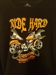 Ride Hard Custom Motorcycles Long Sleeve Mens T Shirt Sz L Built Fast Ride Hard