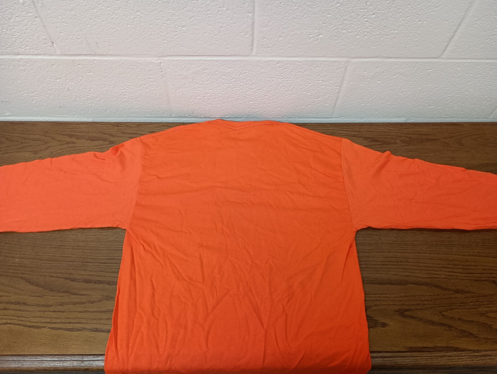 Hanes Tagless Safety Orange Long Sleeve T Shirt Men's Medium New gallery