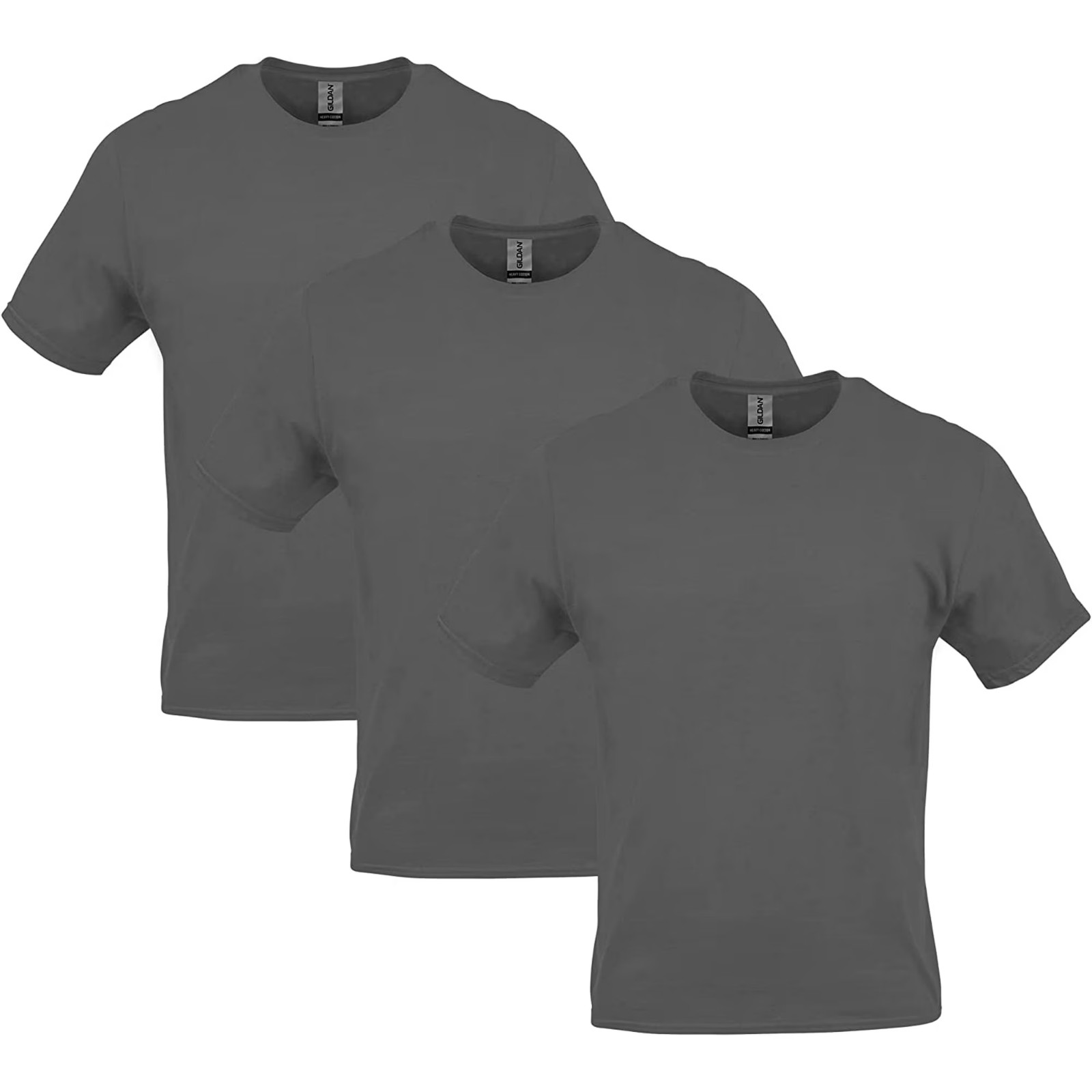 Gildan Men's Heavy Cotton T-Shirt, Style G5000, Multipack, Charcoal 3-Pack, M gallery