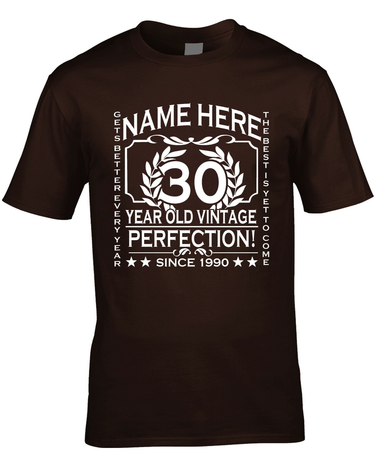 30th Birthday T-Shirt Personalise with Name Age Year Ideal Birthday Gift T-Shirt gallery