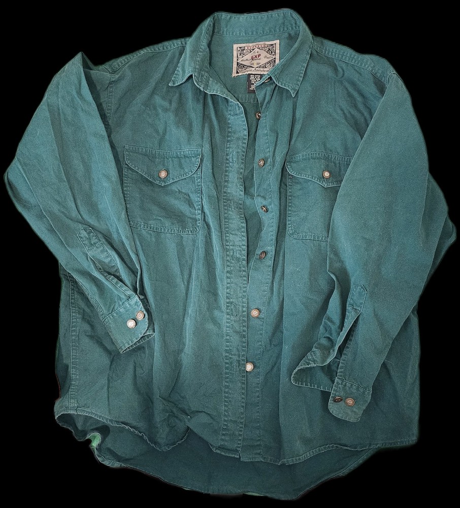 Vintage Express EXP Shirt M British Crown Colony Hong Kong Cotton Button Up