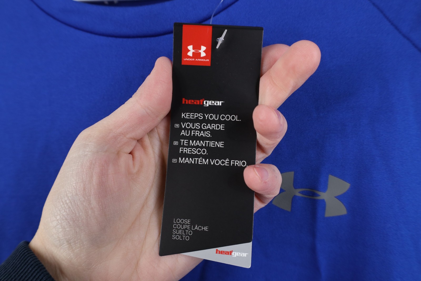 New Under Armour Mens Medium HeatGear Tech Running Jogging Gym T-Shirt Blue gallery