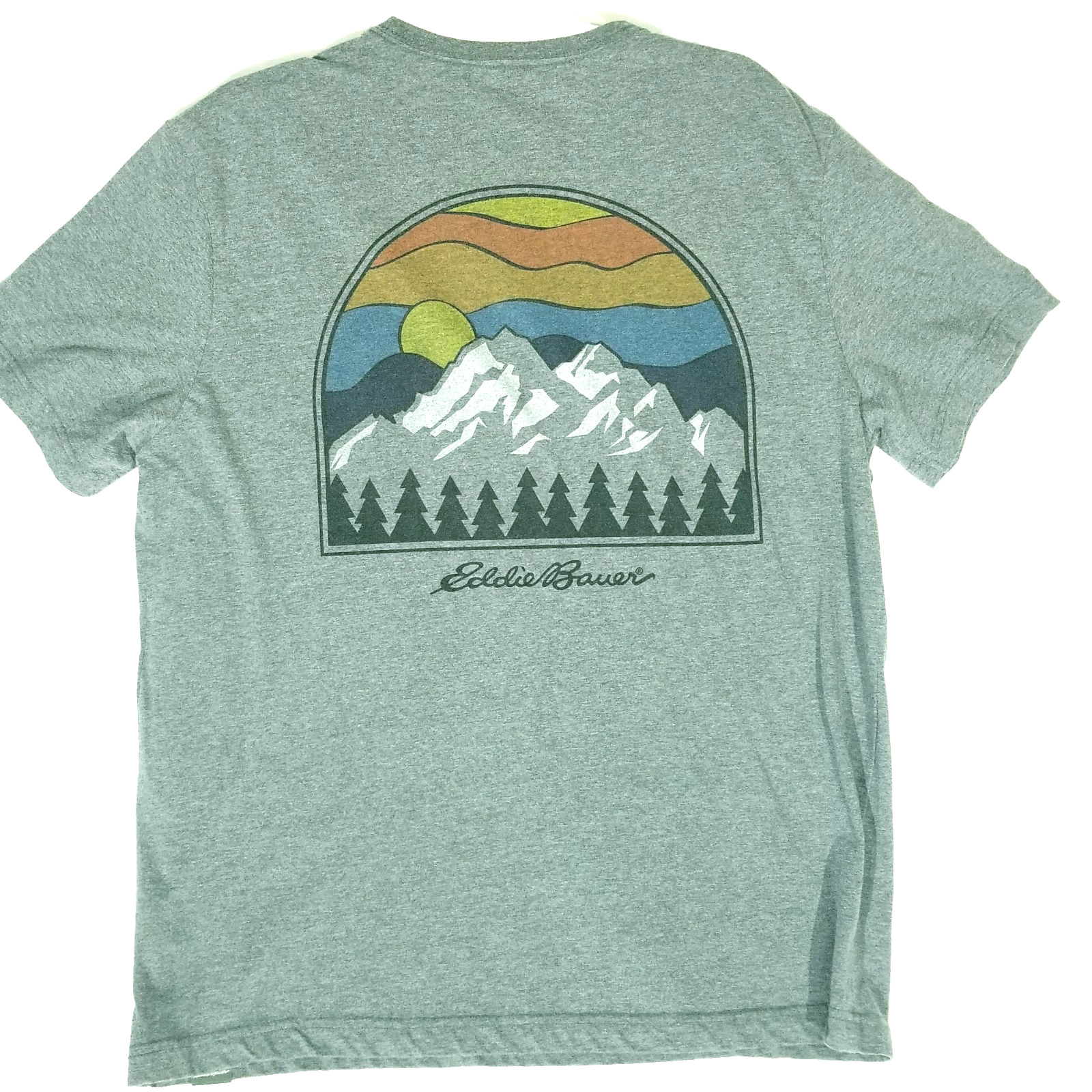 Eddie Bauer Shirt Men XL Gray Mountain Nature Outdoor Graphic Tee Cotton Blend gallery