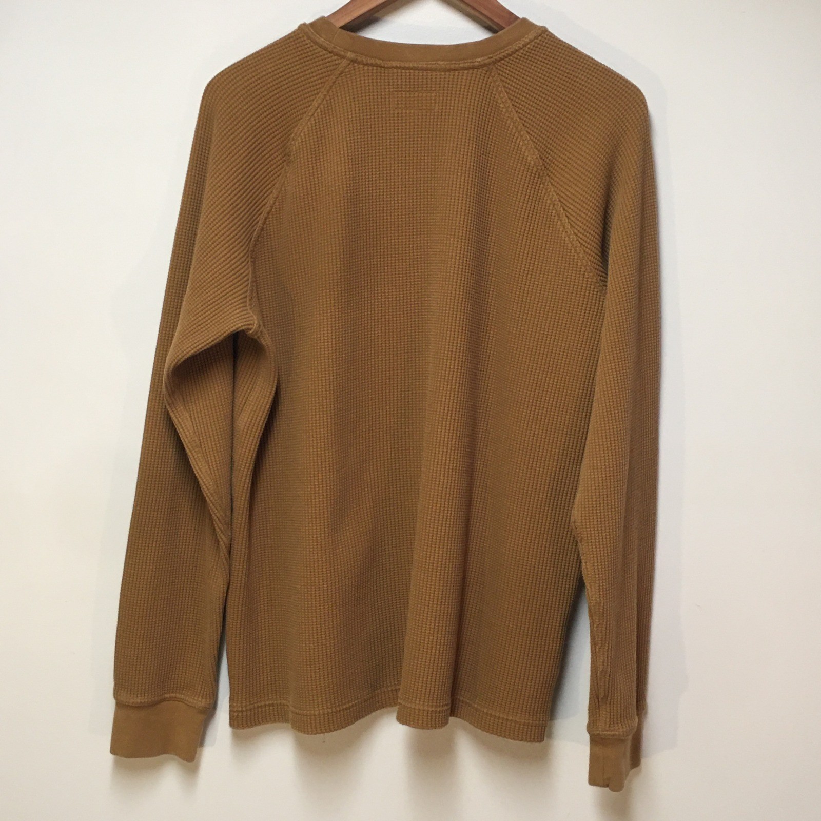 L.L. Bean Signature Waffle Thermal Men XL Brown Slim Raglan Cotton Heavyweight gallery