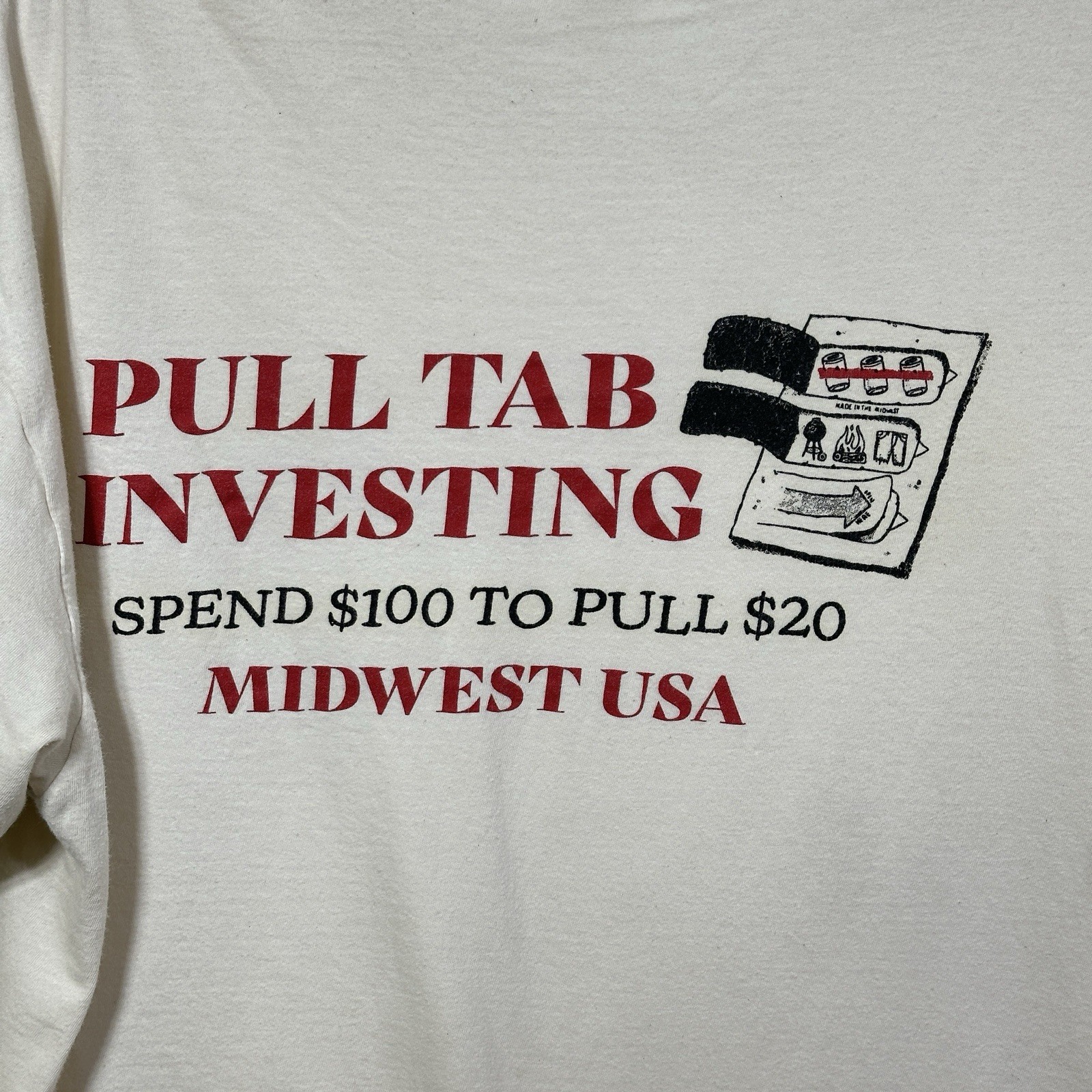 Vintage Pull Tab Investing Distressed XL T-Shirt Midwest USA Degenerate Gambling gallery