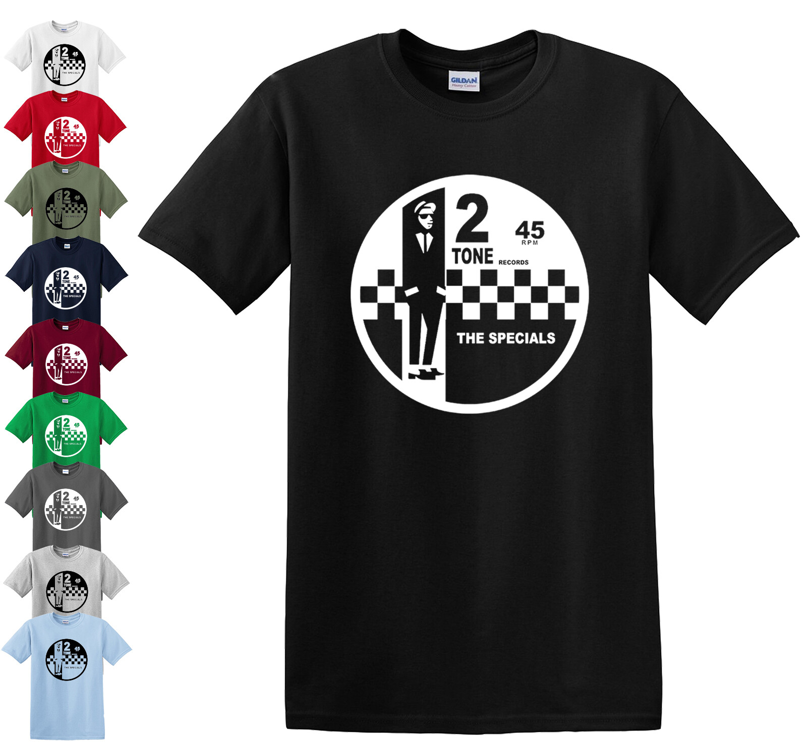 2 Tone Records The Specials Retro Music T-Shirt SKA Northern Soul Reggae Top Tee gallery
