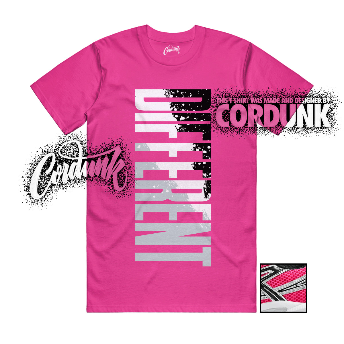 Gel-1130 Neon Pack Pink Metallic Silver T Shirt Match DFRNT