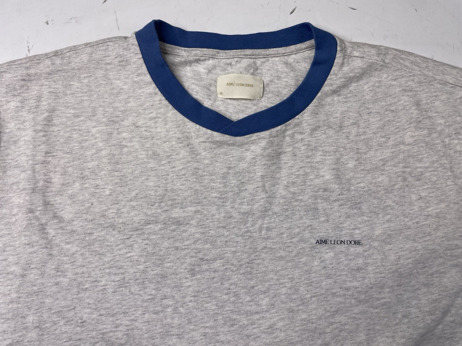Aime Leon Dore ALD Marina Ringer Collar Tee Silver Mix (Grey) Size XL T-Shirt