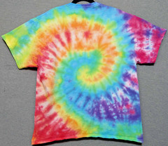 Handmade Tie Dye Rainbow Spiral Pattern Tee Shirt XL 22×28 Cotton Gildan