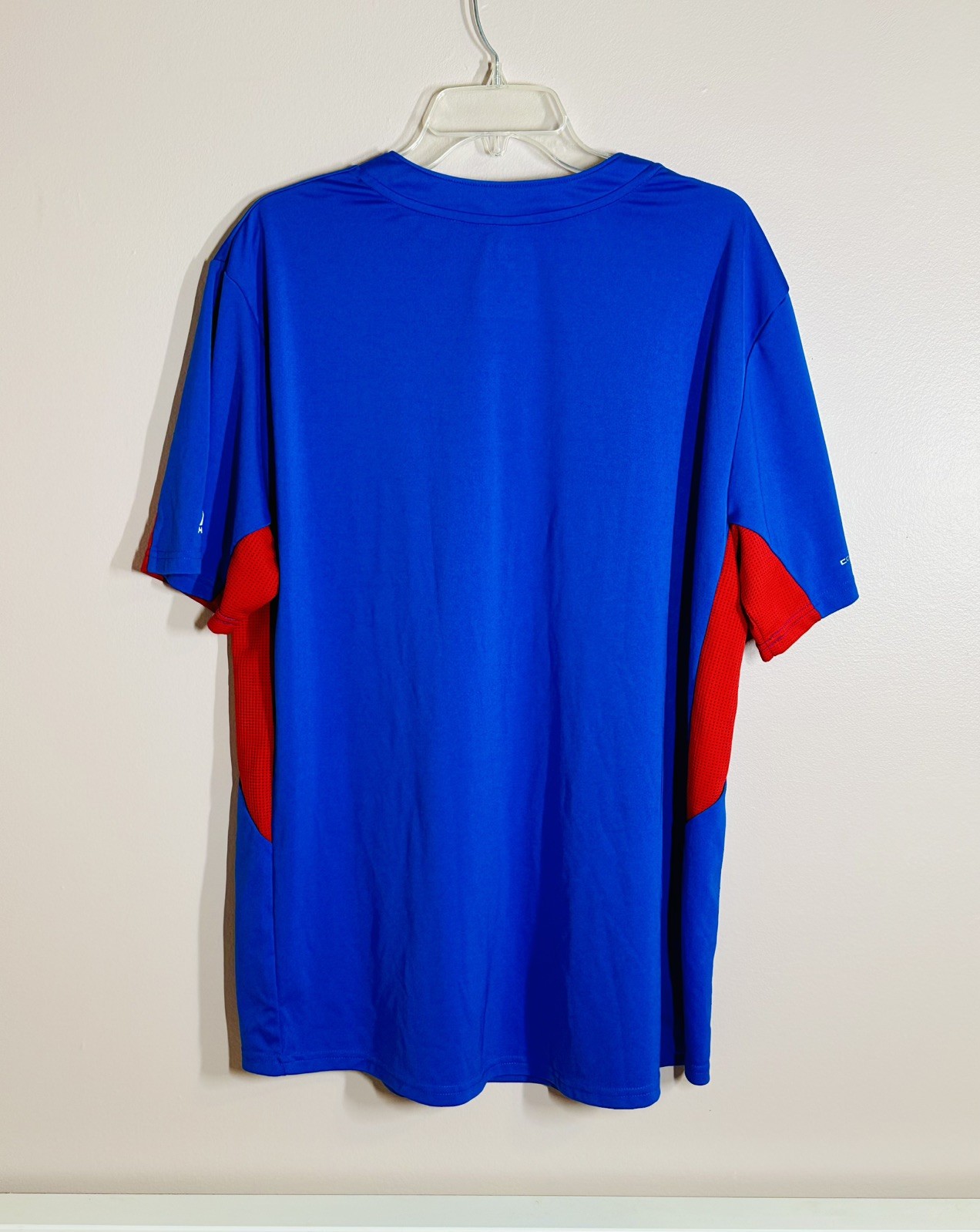 Majestic Mens XL Chicago Cubs MLB Cool Base Jersey Shirt Blue Red Short Sleeve gallery