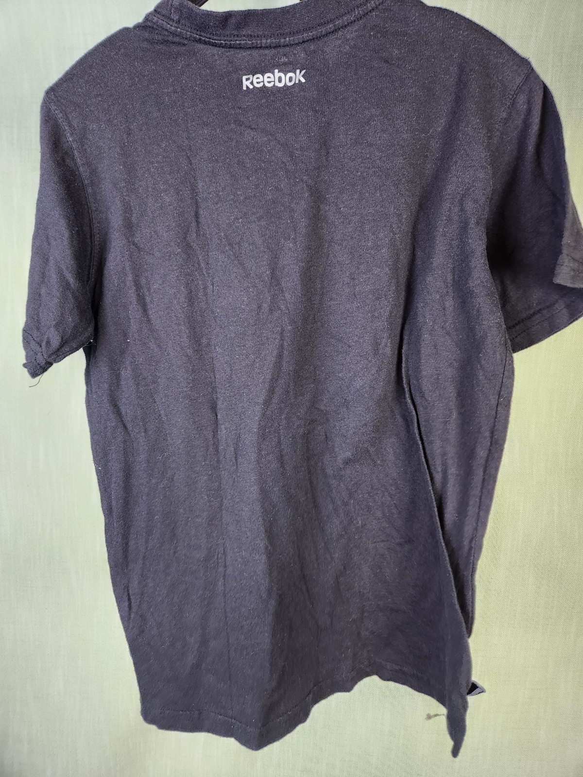 Reebok T-Shirt Large Size 1012 Kids Black Short Sleeve Paint Splatter Look A13 gallery