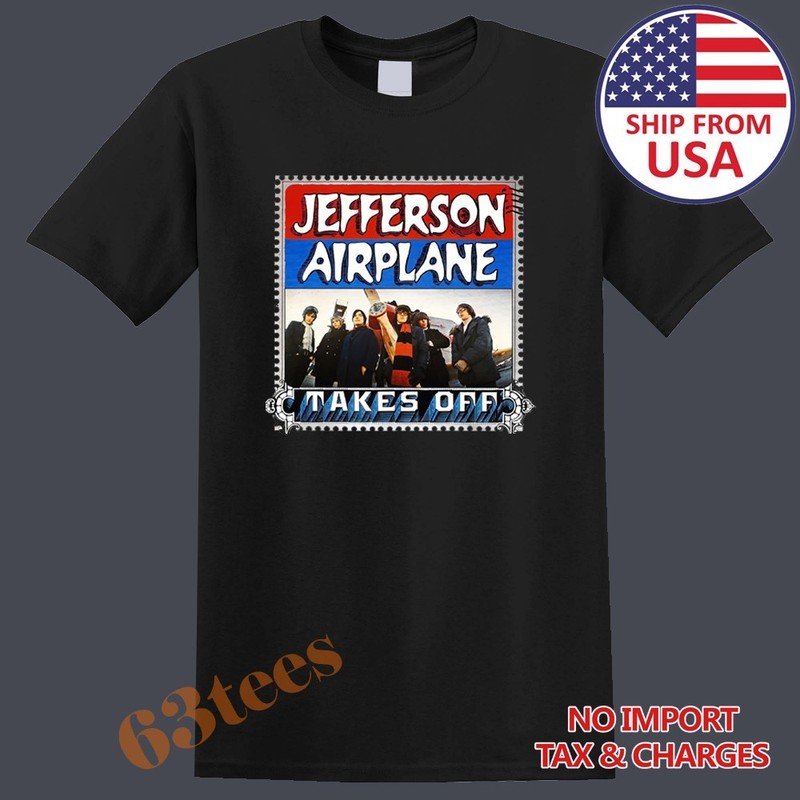 Jefferson Airplane Men’s Black Size S to 5XL