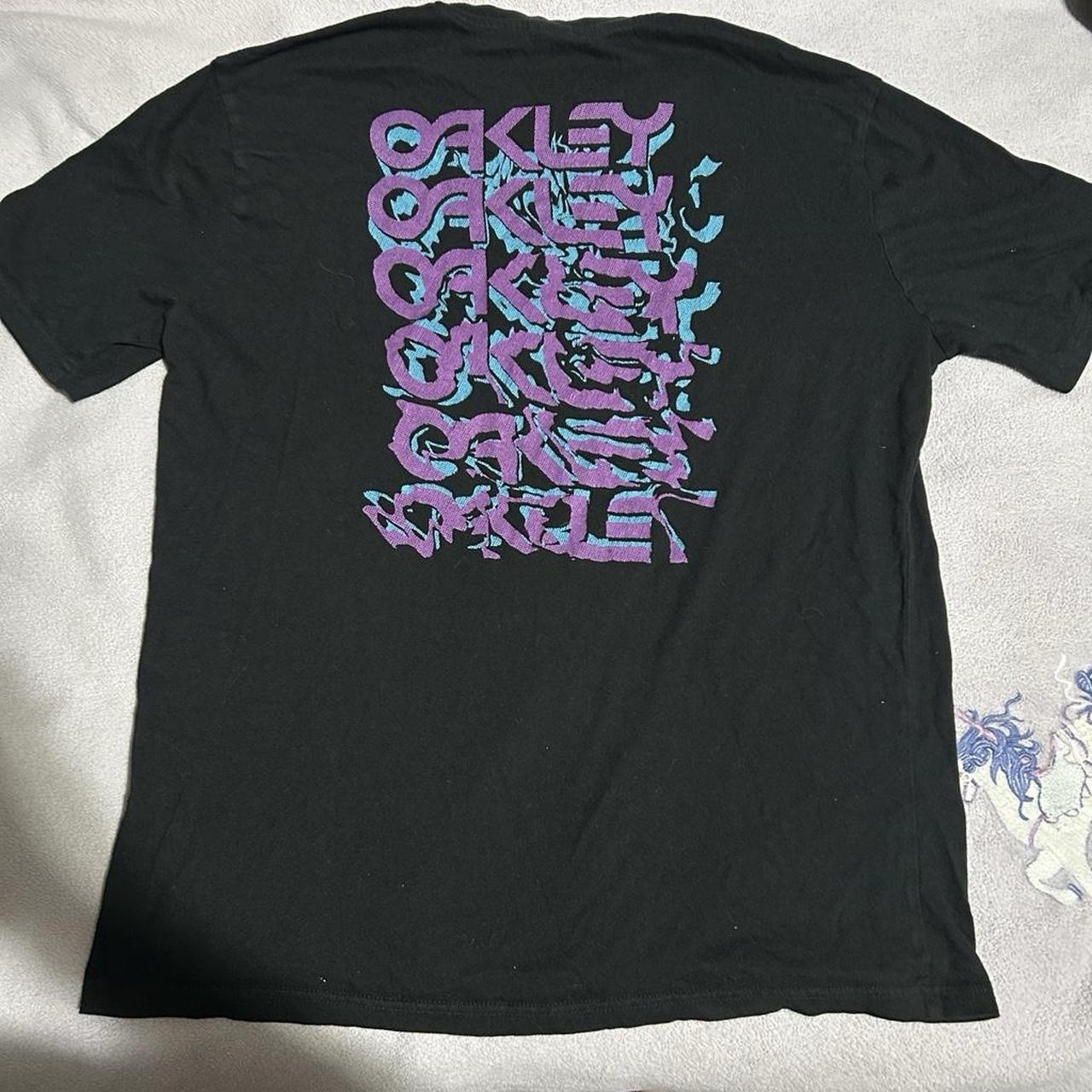 Oakley Black Short Sleeve T-shirt With Purple & Teal Graphic. Size Men’s L gallery