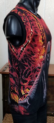 Spiral Direct Flaming Death Grim Reaper Fire Dark Graphic Sleeveless Shirt Top L