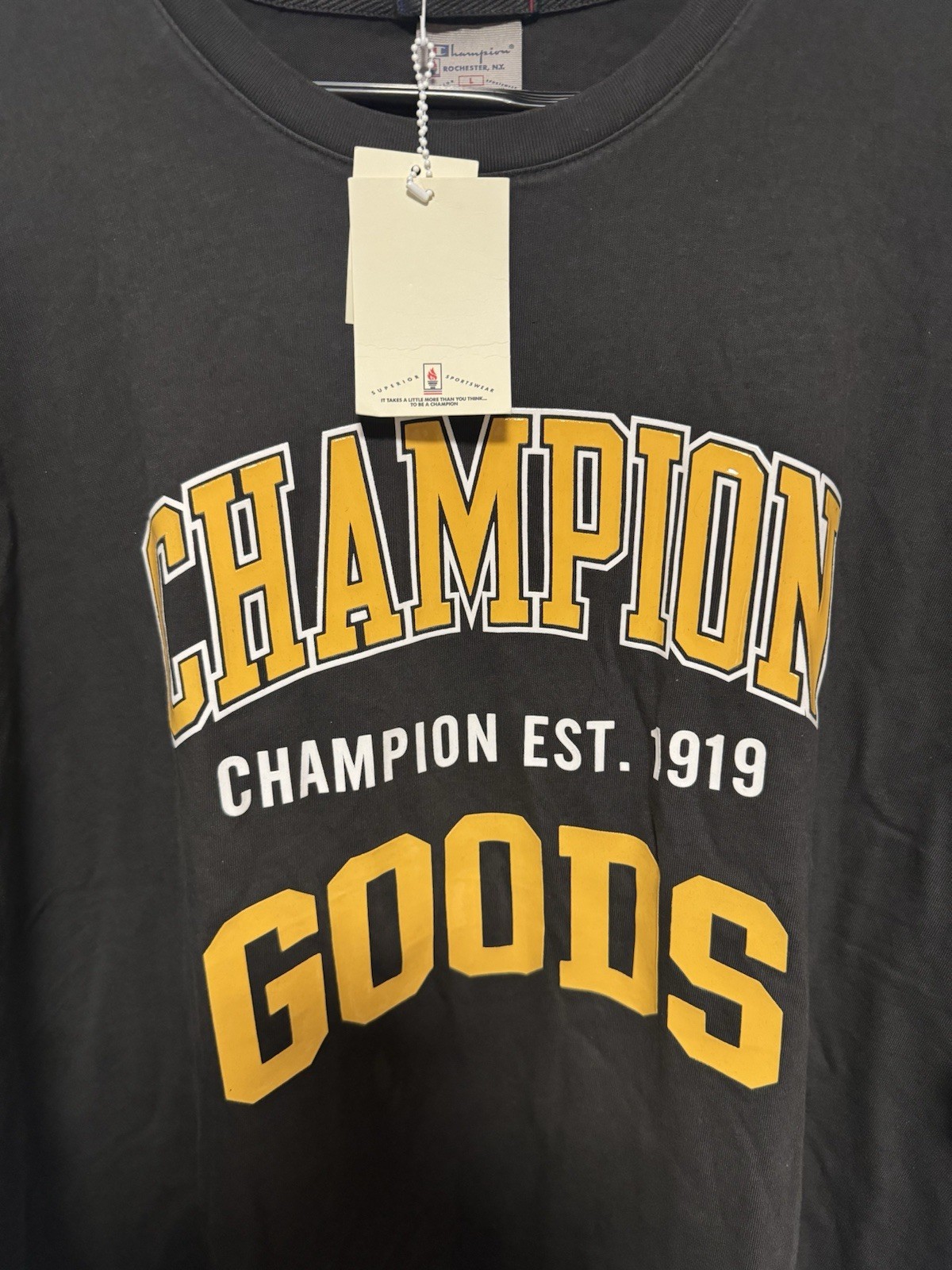 Champion Sports Riggins Drop Shoulder Short Sleeve Tshirt. Mens LG. Black. NWT gallery