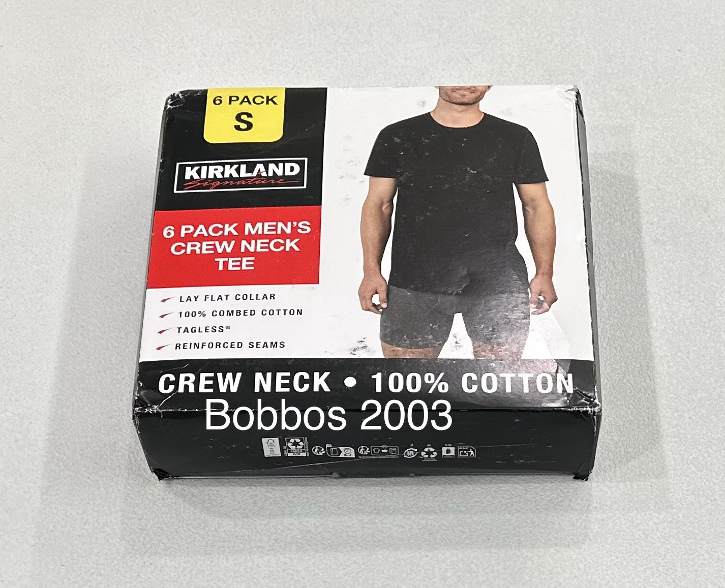 Kirkland Signature Men's 6-Pack Crew Neck Lightweight Tee, Black, Size S gallery