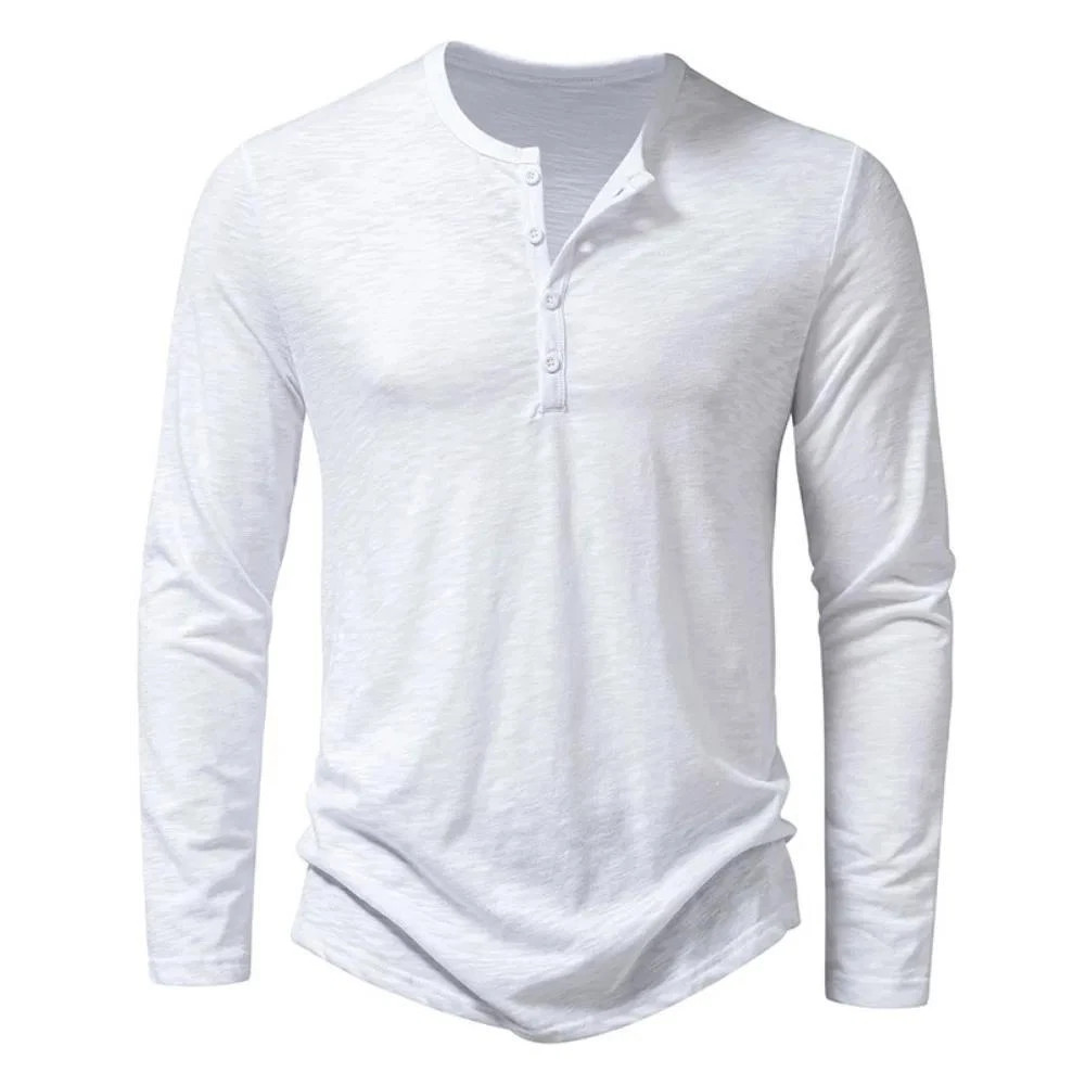 Camisa De Manga Larga Moda Lujo Camiseta Elegante Algodón Cuello V Para Hombres gallery