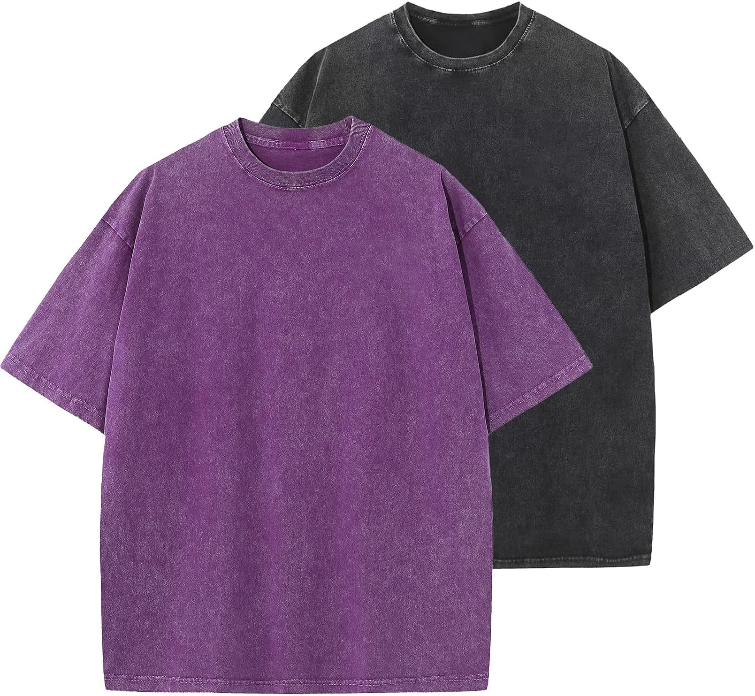 Men’s Oversized Vintage Acid Wash T-Shirt 100% Cotton Loose Fit Streetwear Tee gallery