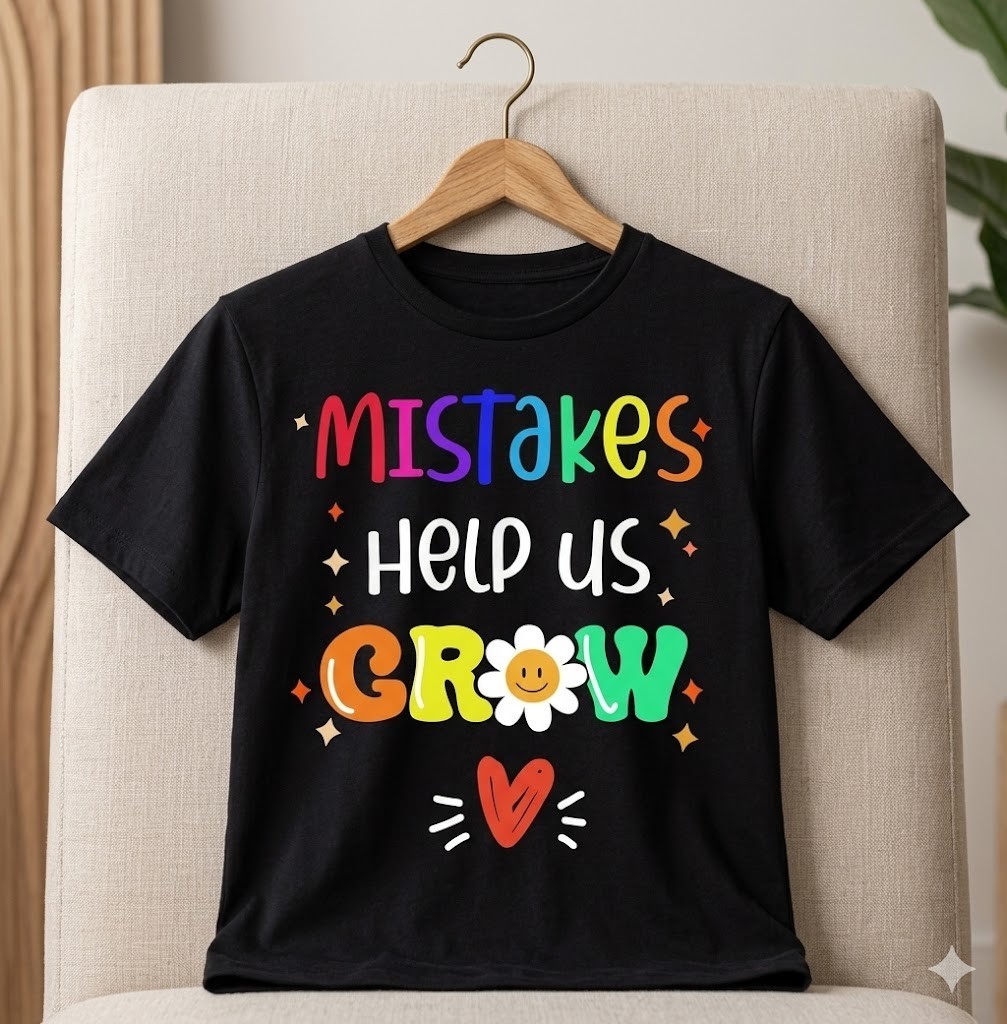 Growth Mindset Positive Quote Back to School Teacher Student T-Shirt - H079 gallery