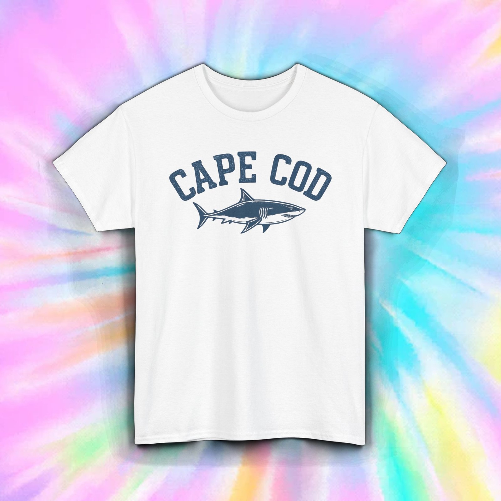 Cape Cod Shark Shirt Massachusetts Beach Ocean Tourist Souvenir Tee S-5XL