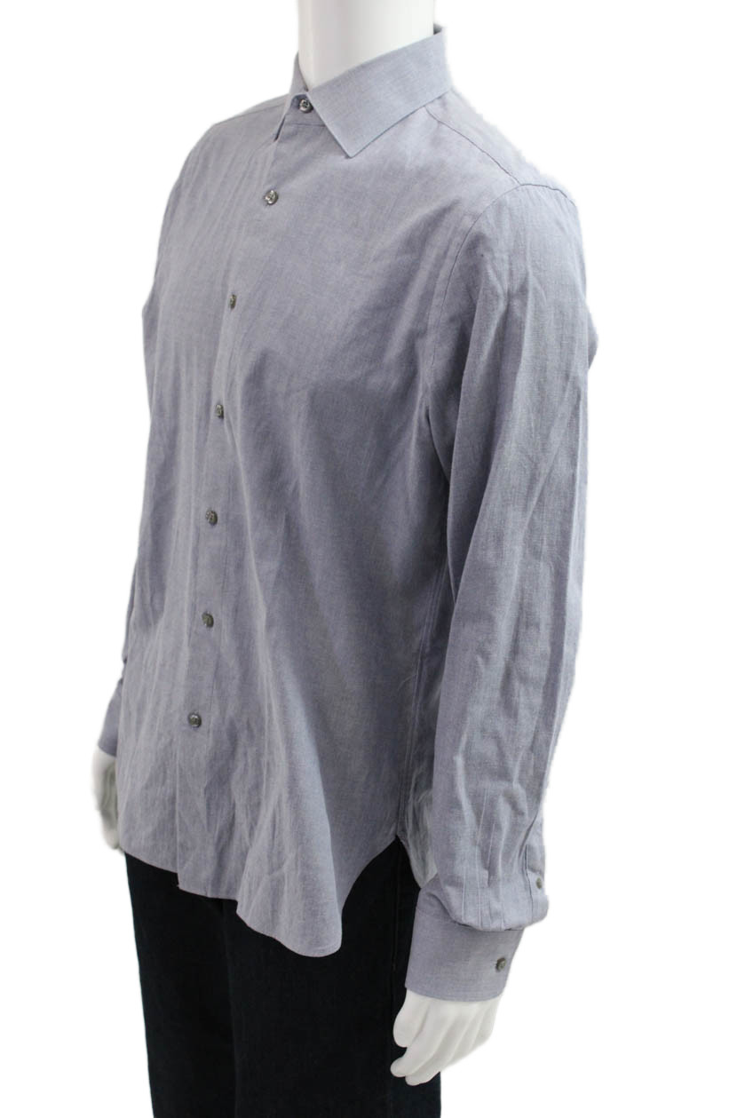 The Men's Store at Bloomingdale's Mens Gray Point Dress Shirt Size M gallery