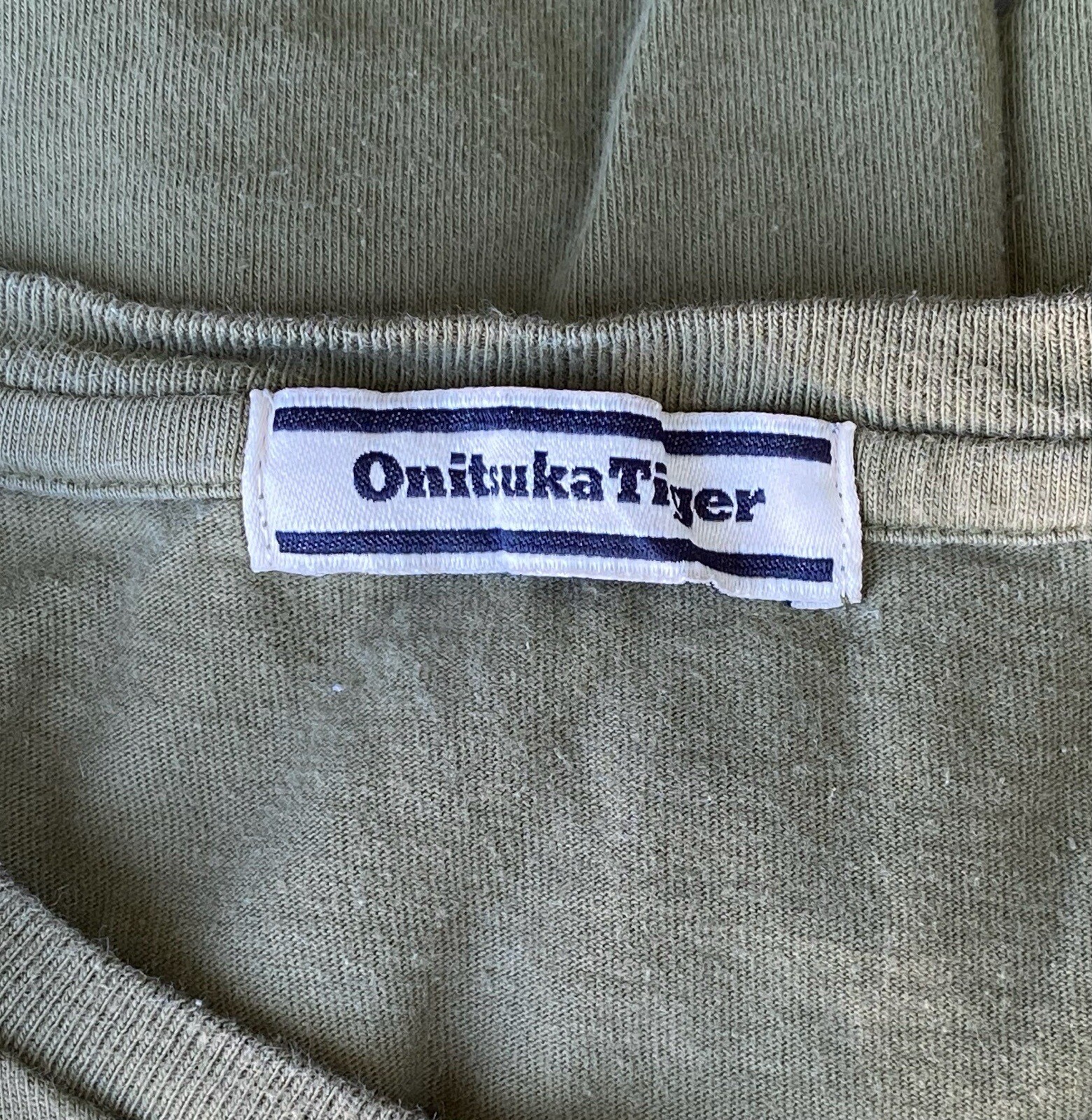 Onitsuka Tiger Shirt Leather Strap Front Pocket T Shirt Green Size In Desc gallery