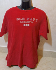 Vintage Old Navy Athletic 94 Red Waffle Knit T-Shirt Men’s XXL Y2K Casual Tee