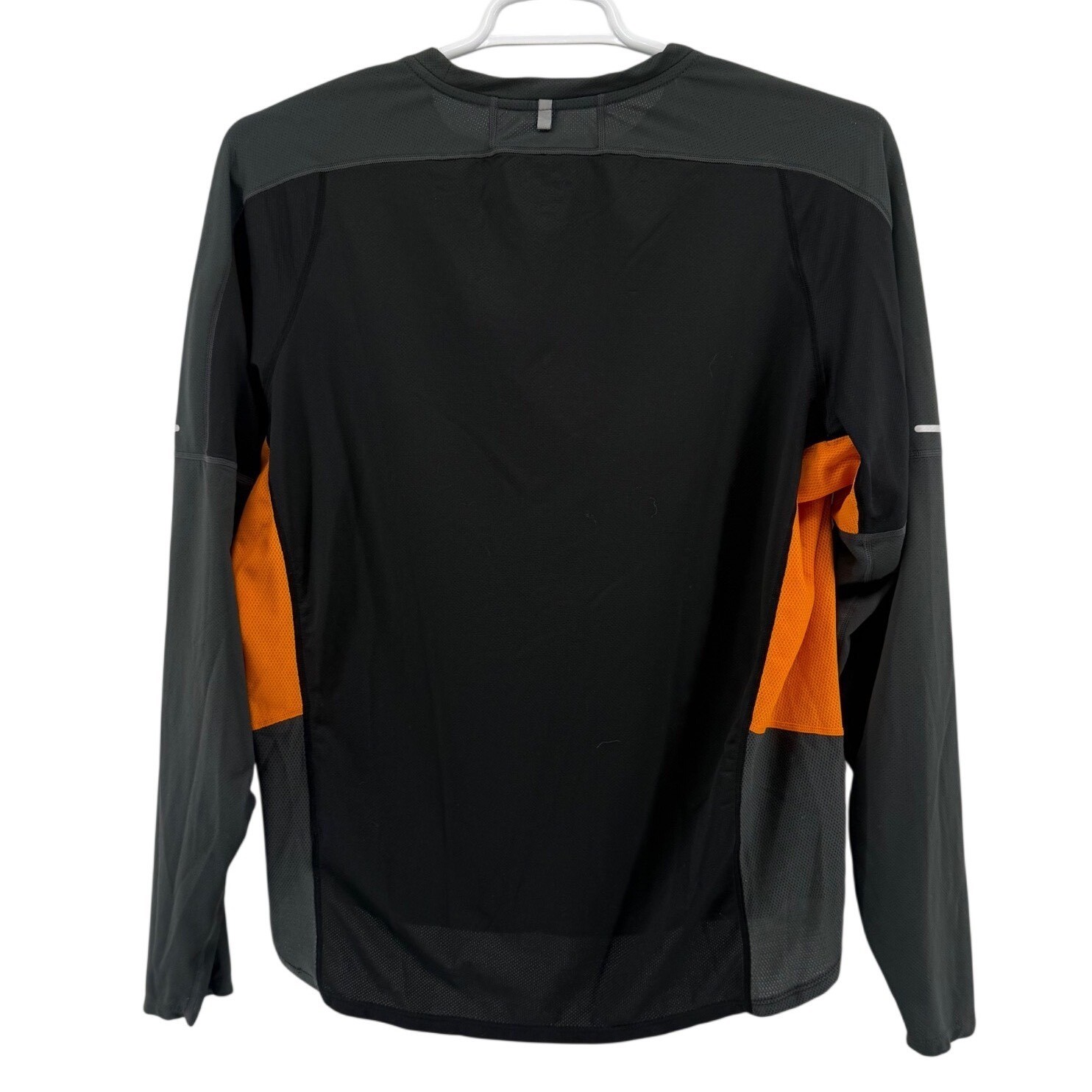 Nike Running Mens XL Dri-FIT Long Sleeve Shirt Black Grey Orange 384283-011 gallery
