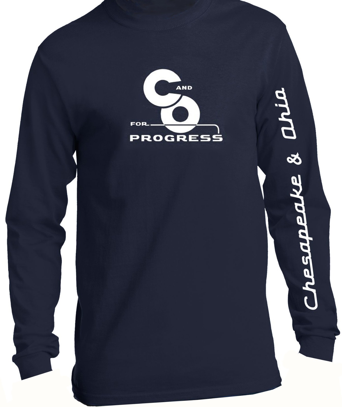 T-Shirt, Long Sleeve, C&O For Progress / Chesapeake & Ohio Navy Blue NEW! gallery