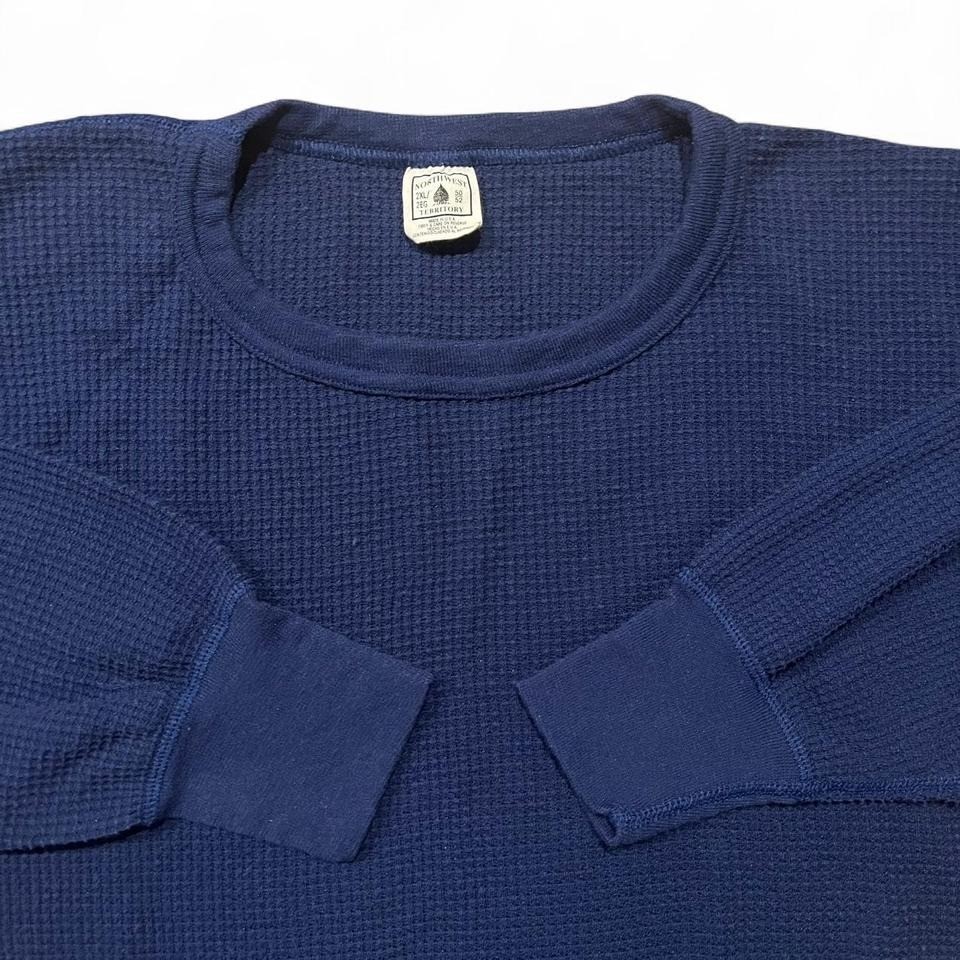 VTG Northwest Territory Thermal Mens XXL Navy Polycotton Waffle-Knit Long-Sleeve