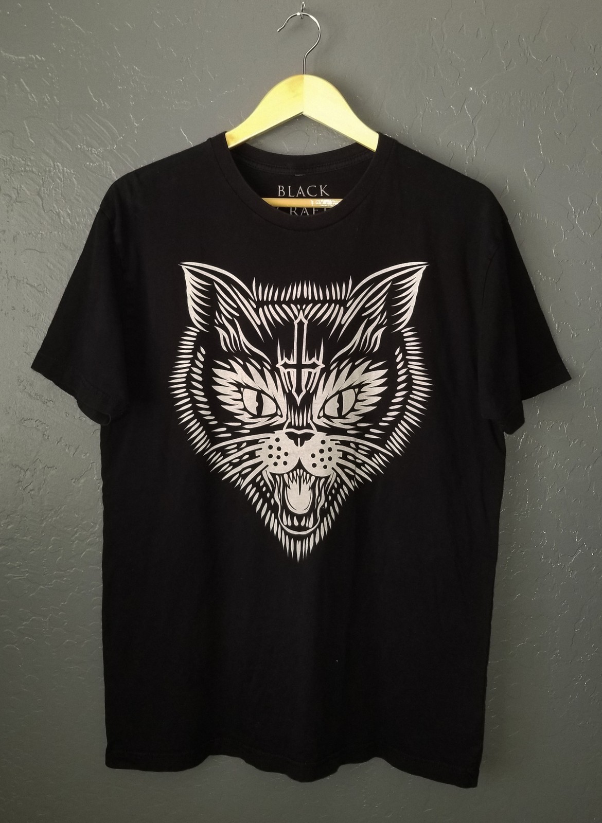 BLACK CRAFT T-Shirt BlackCraft Cult Witchcraft CAT Tee Emo Goth Mens LG gallery