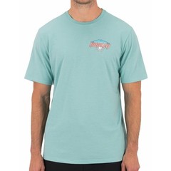 Hurley Mens Medium Broken Jade Heather Off The Top Skeleton Surfer Graphic Shirt