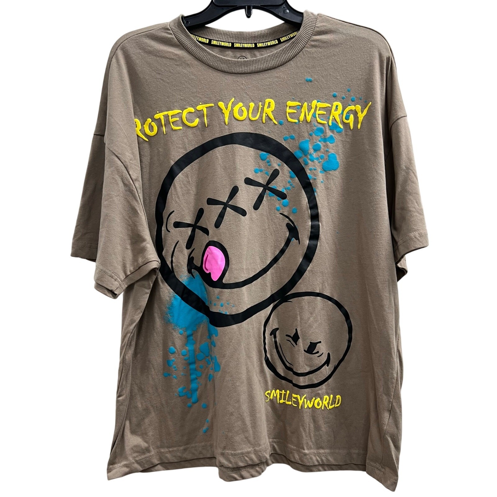 Smiley World protect your energy graphic tee front and back oversized sz XL gallery