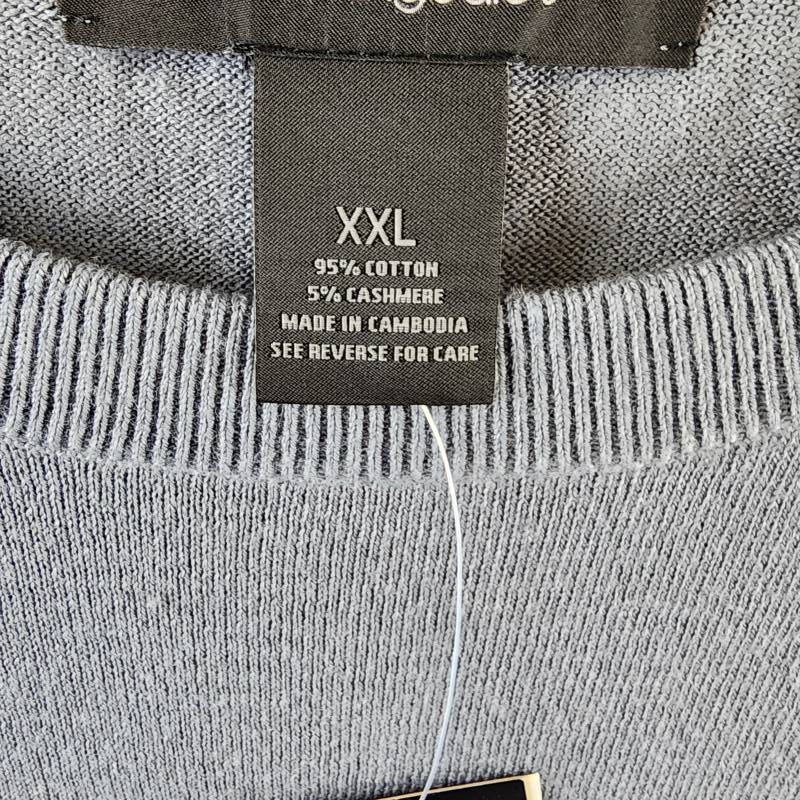 The Men's Store at Bloomingdale's Cashmere Blend Sweater Tee XXL Blue Gray S/S gallery