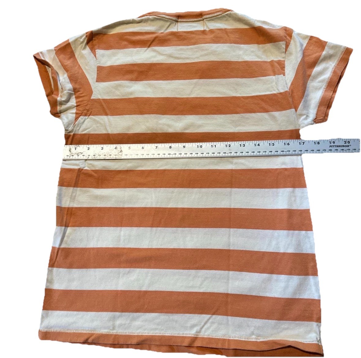 LEVIS VINTAGE CLOTHING LVC 1940’S SPLIT HEM T-SHIRT STRIPE Orange White Size S gallery
