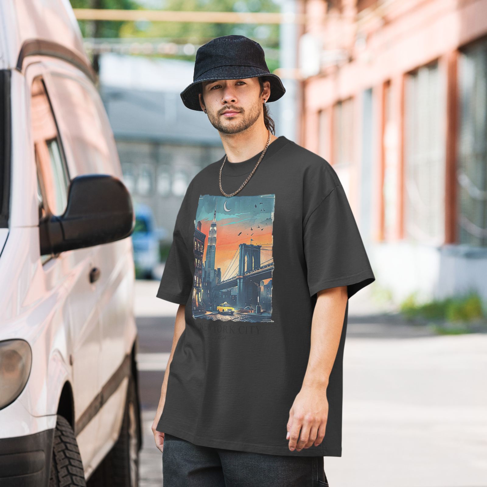 New York City Graphic Tee, Oversized Boxy Tee, Trendy Streetwear, Urban Fashion,